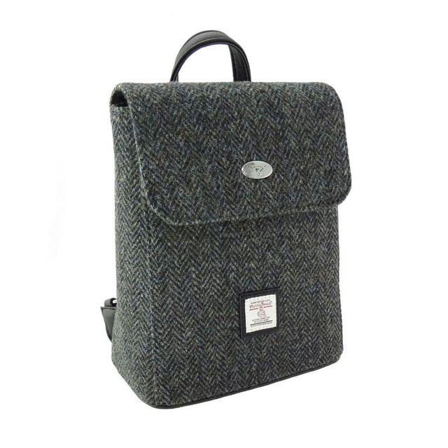 Harris Tweed Charcoal Herringbone Tummel Mini Backpack
