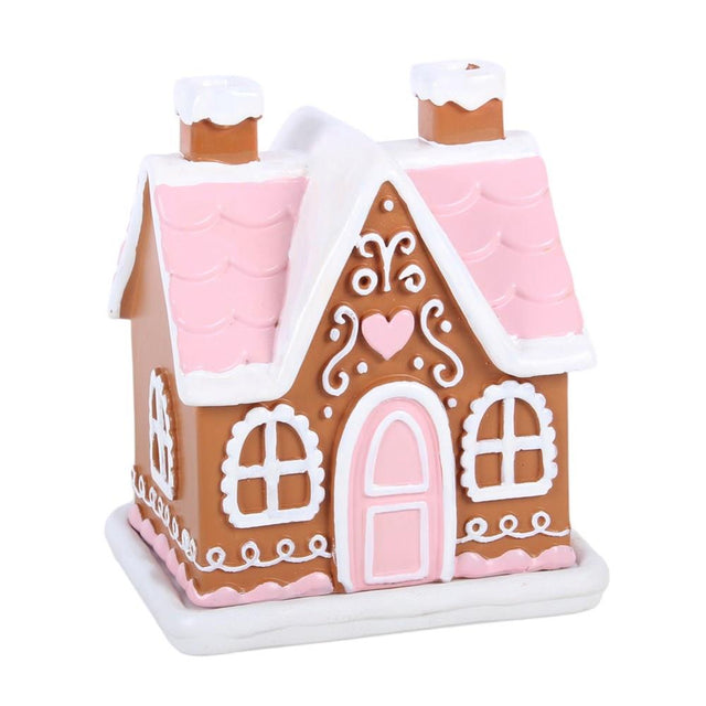 Pink Gingerbread House Incense Cone Burner