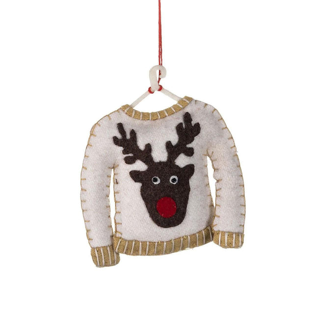 Reindeer Jumper Felt Hanging Decoration