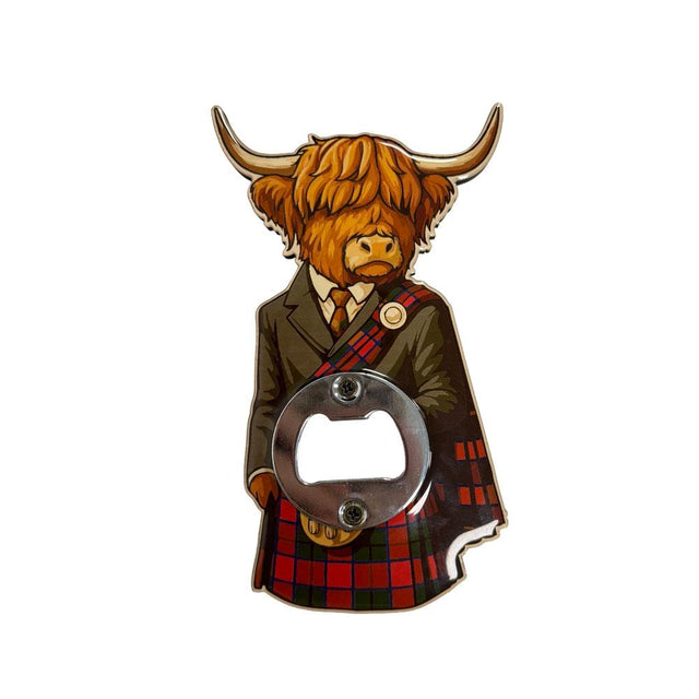 Highland Cow Piper Bottle Opener Magnet