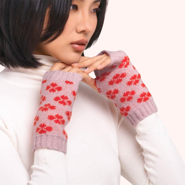 Rose and Orange Roxy Wrist Warmers