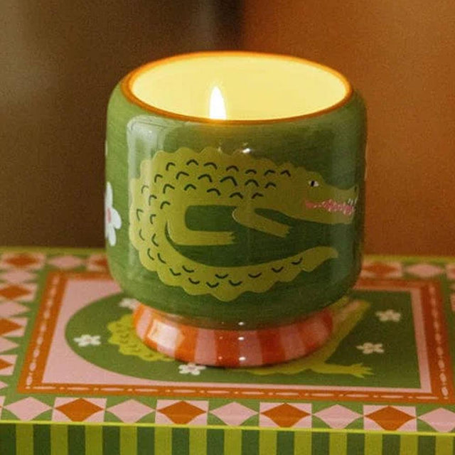 Prickly Pear Crocodile Ceramic Candl