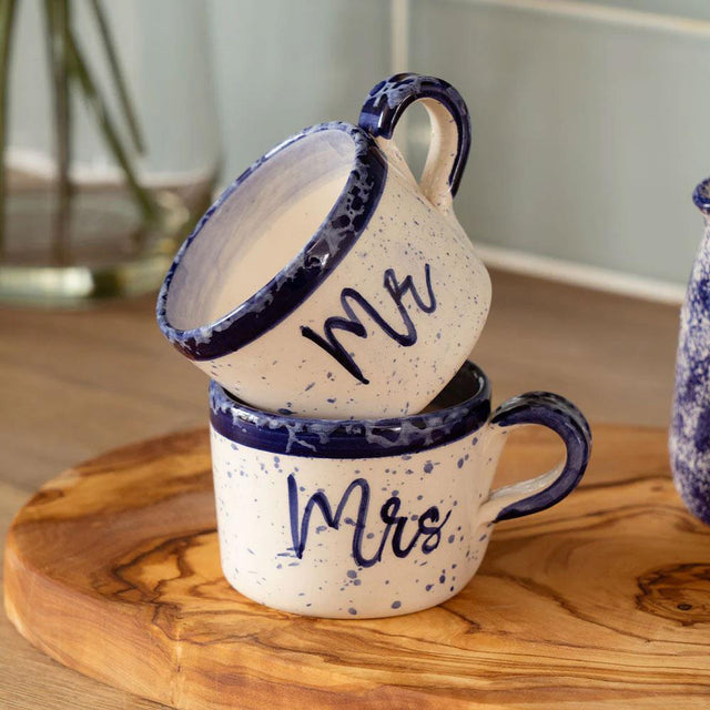 Mr & Mrs Ceramic Espresso Cups Set