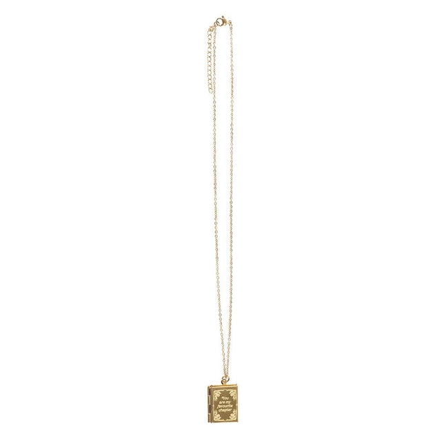 Gold Vintage Book Locket Necklace in Gift Box