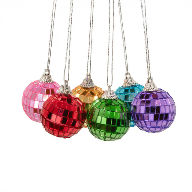 Mini Mirror Ball Glass Baubles Set