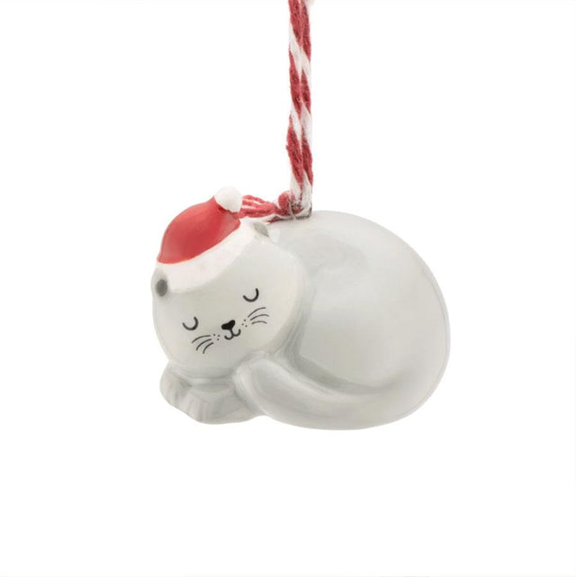 Sleeping Cat Ceramic Hanging Decoration