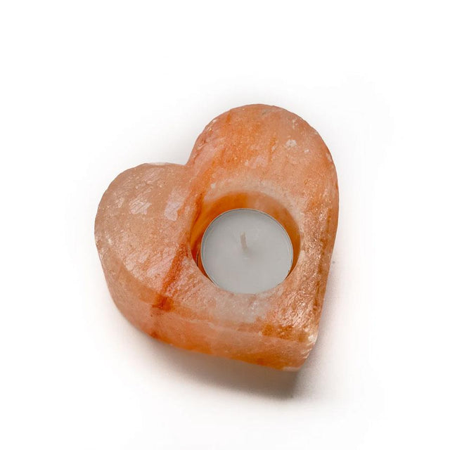 Pink Himalayan Salt Heart Shaped Candle Holder