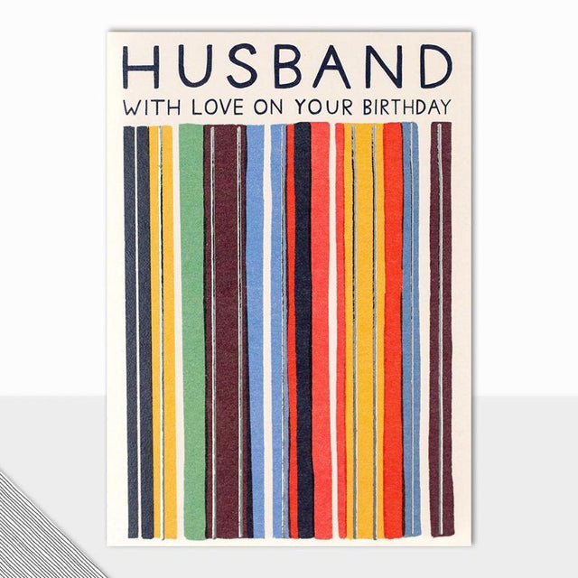 Husband with Love Stripes Card
