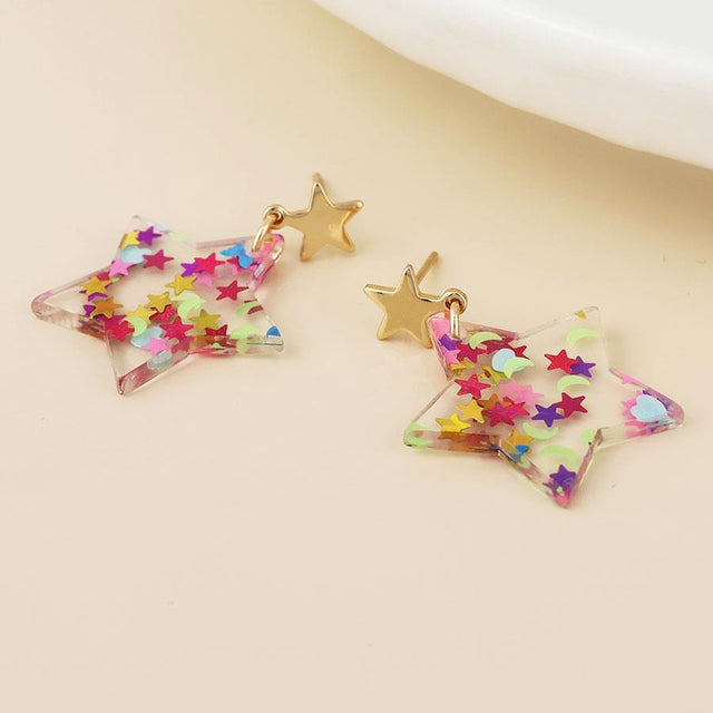 Confetti Christmas Star Earrings