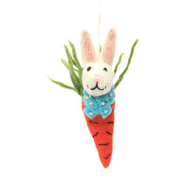Swaddling Carrot Bunny Felt Decoration