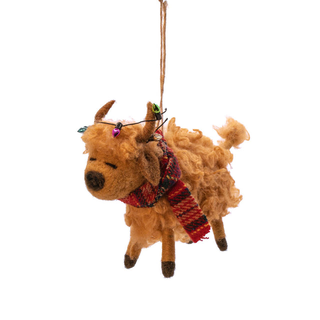 Highland Cow Felt Hanging Decoration