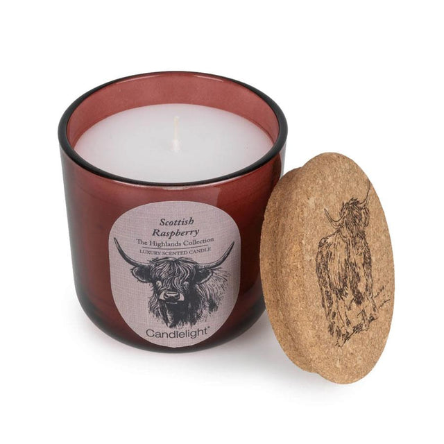 Scottish Raspberry Glass Candle