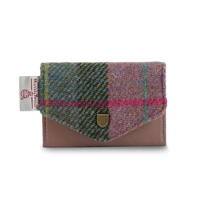Harris Tweed Pink and Green Tartan Card Purse