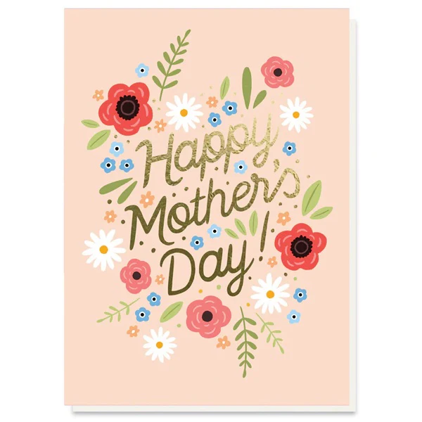 Peach Floral Happy Mother's Day Card
