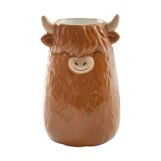 Sass and Belle Small Highland Cow Vase