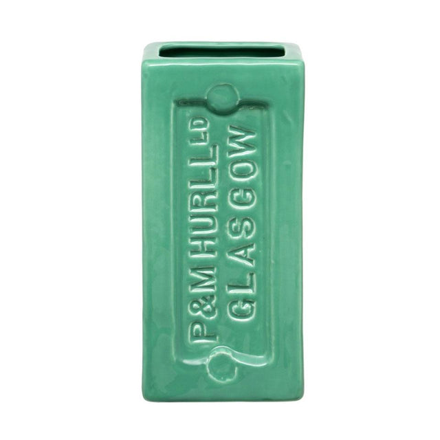 Green Glasgow Brick Vase front view