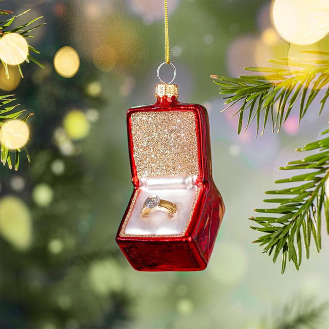 Ring in a Box Glass Bauble