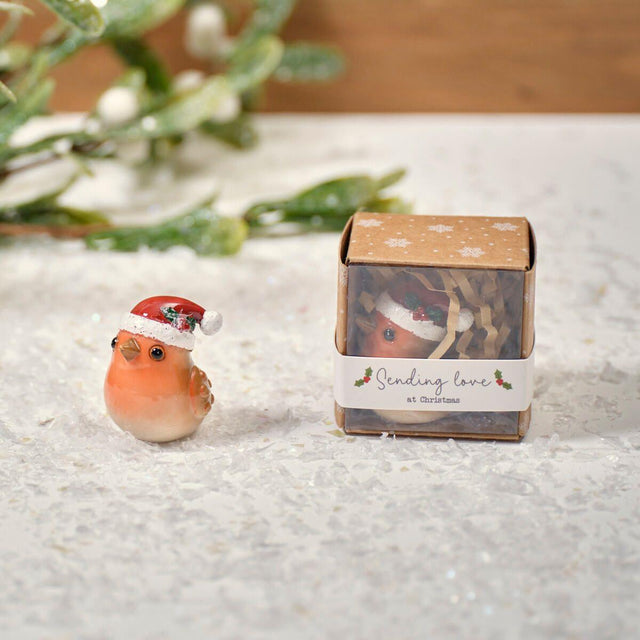 Christmas Robin Mini Resin Ornament