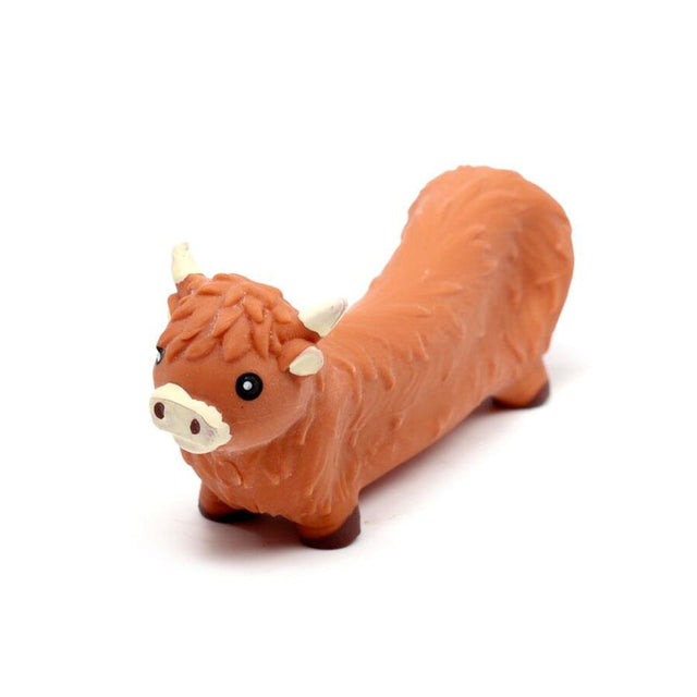 Stretchy Highland Coo Toy Stretched