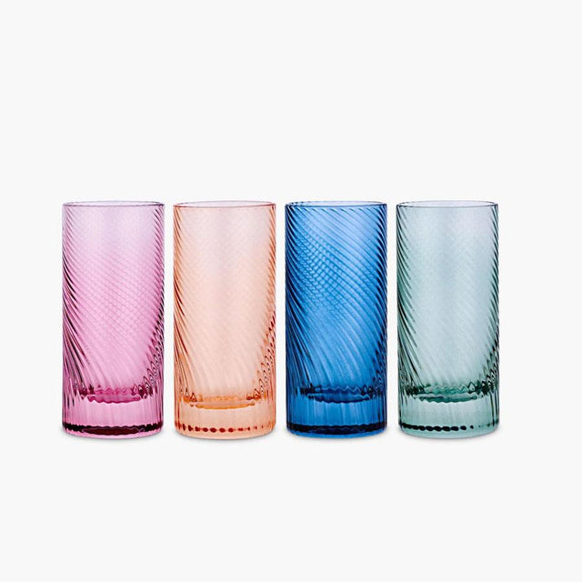 Pink, Peach, Green & Blue Twist Shot Glasses Set