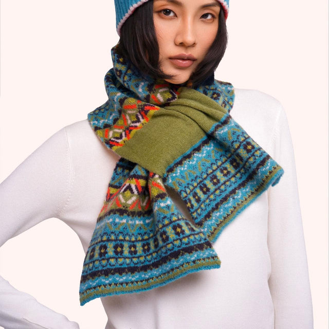 Teal Fairisle Scarf