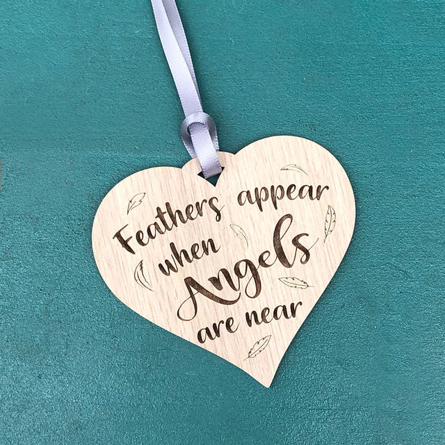 Feathers Appear Hanging Heart Decoration