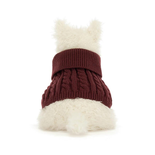 Jellycat Munro Scottie Dog Winter Jumper Back Facing
