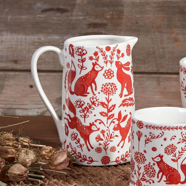 Folk Animal Print Water Jug
