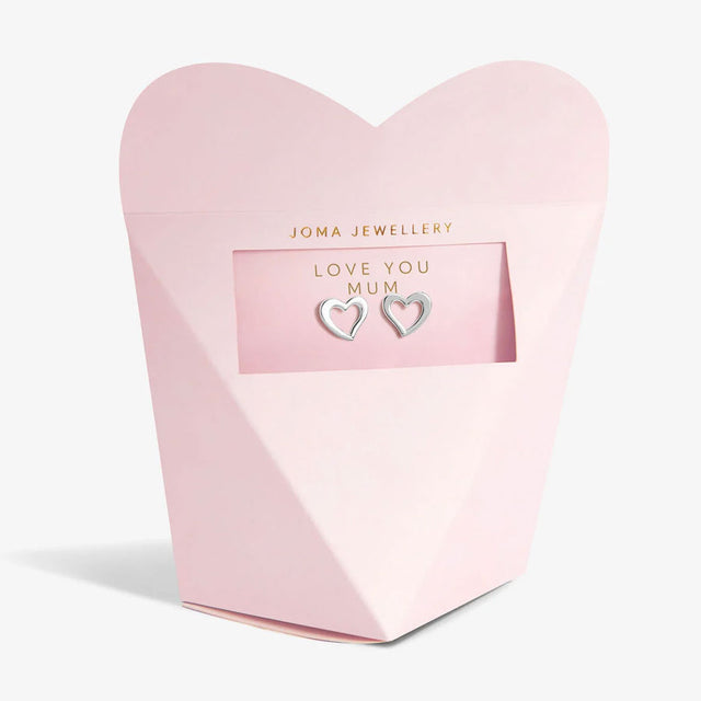 Love You Mum Gift Boxed Silver Plated Earrings