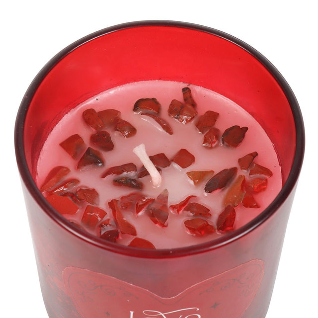 Raspberry Love Potion Crystal Chip Candle Crystal View