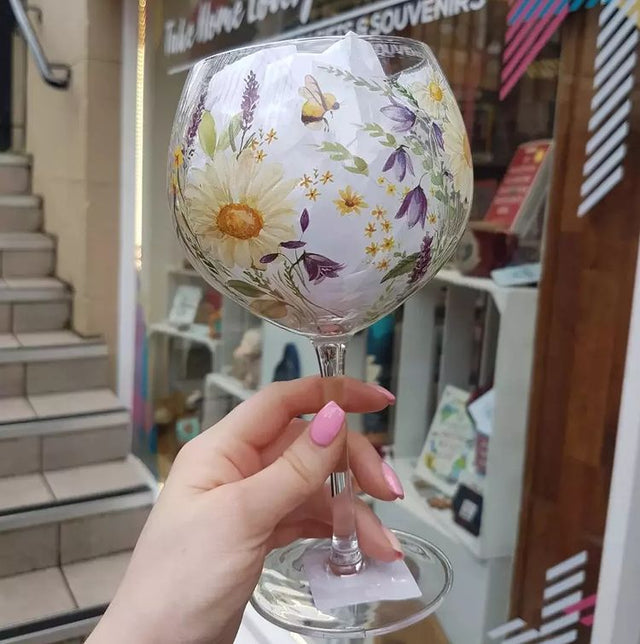 Daisy and Bee Gin Glass