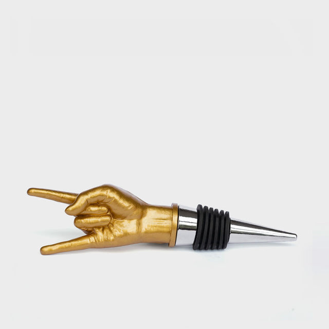 Rock On Gold Bottle Stopper