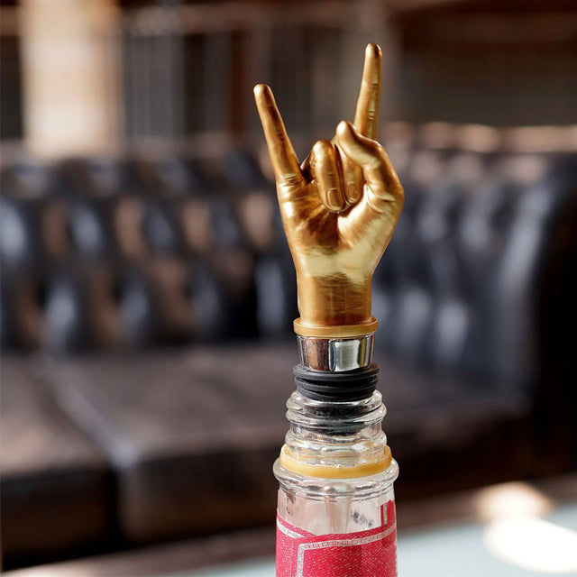Rock On Gold Bottle Stopper
