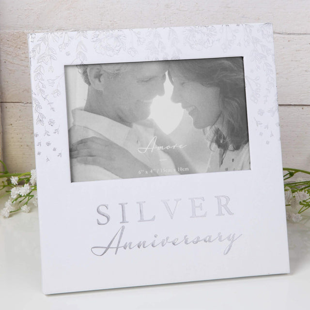 Amore Silver 25th Anniversary Photo Frame