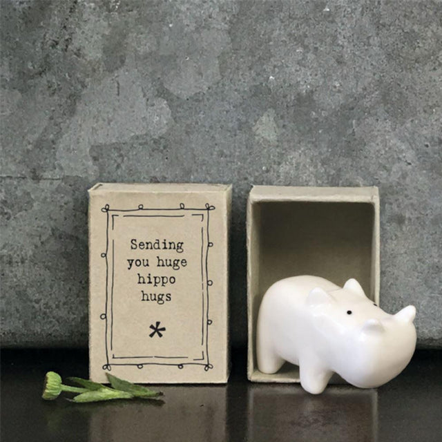 Hippo Porcelain Decoration in Matchbox
