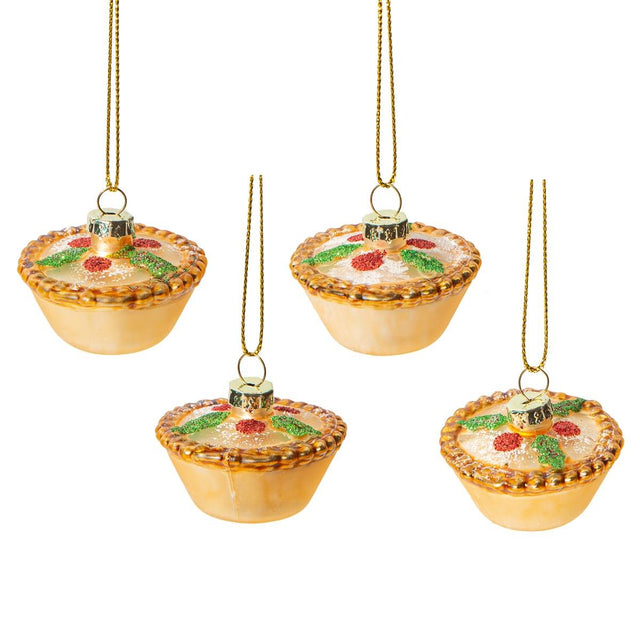 Mini Mince Pie Shaped Bauble  Set