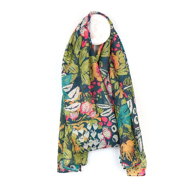 Green Flower Garden Soft Scarf