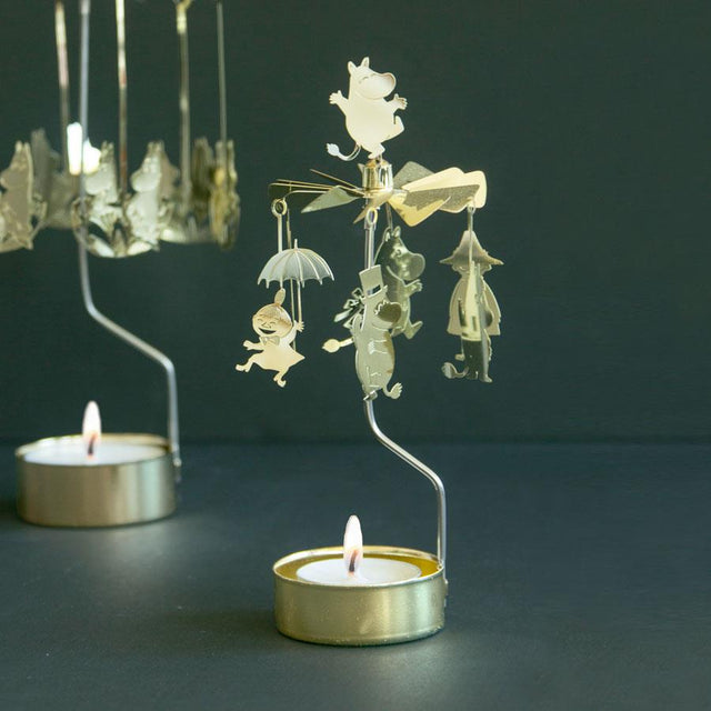 Gold Moomin Family Tea Light Rotary