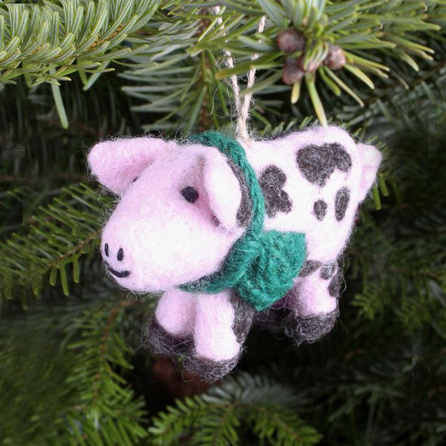 Gordon The Gloucester Pig Felt Hanging Decoration