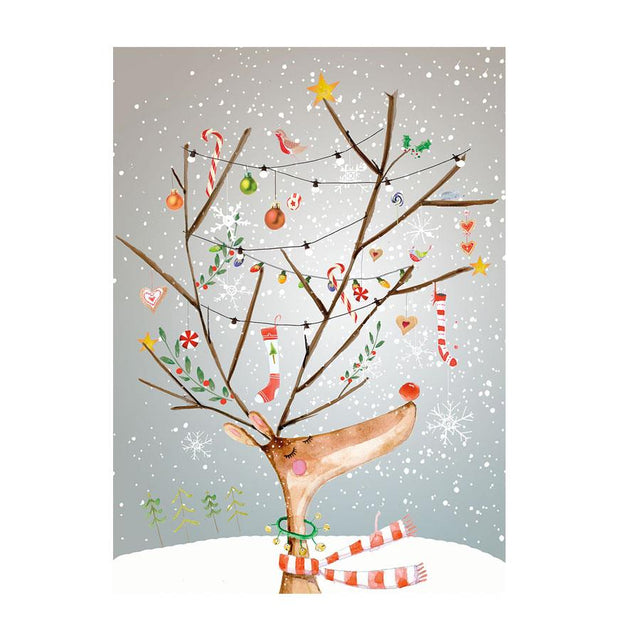 Party Reindeer Christmas Greeting Card