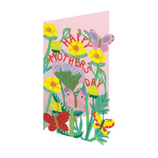 Mother's Day Butterflies and Flowers Greeting Card