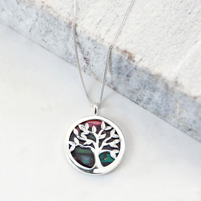 Large Tree Of Life Silver Plated Pendant Necklace