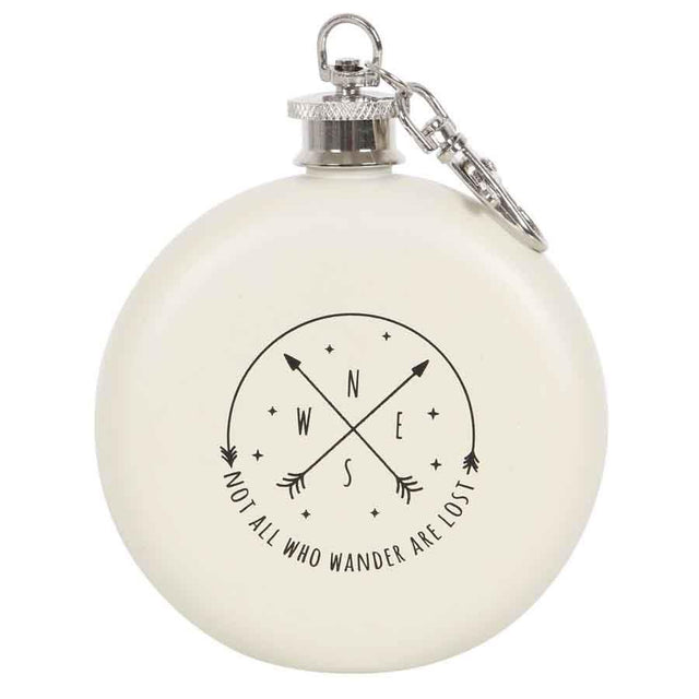 Happy Camper Hip Flask with Keyring