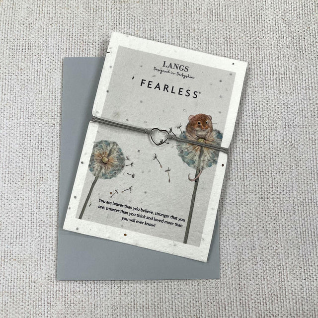 Fearless Themed Heart Charm Bracelet with Seed Card