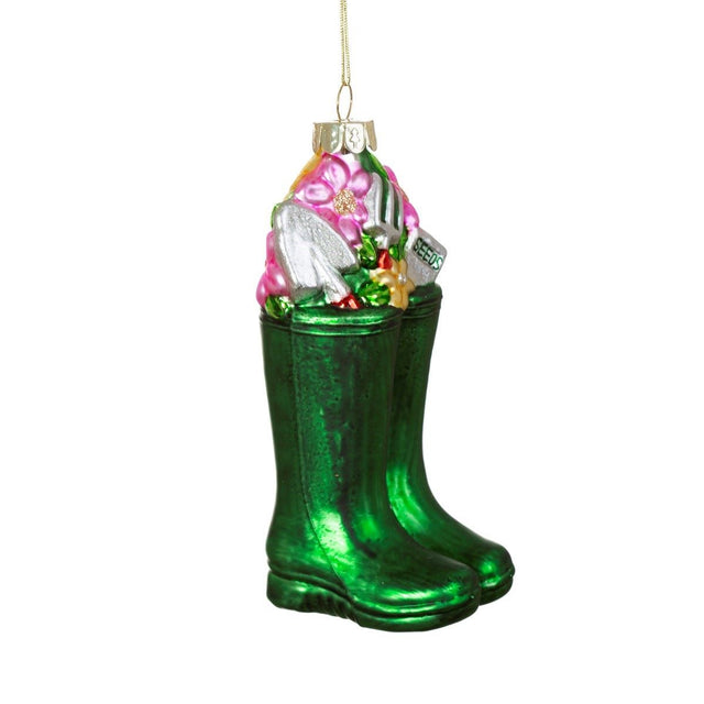 Wellington Boots Shaped Glass Bauble