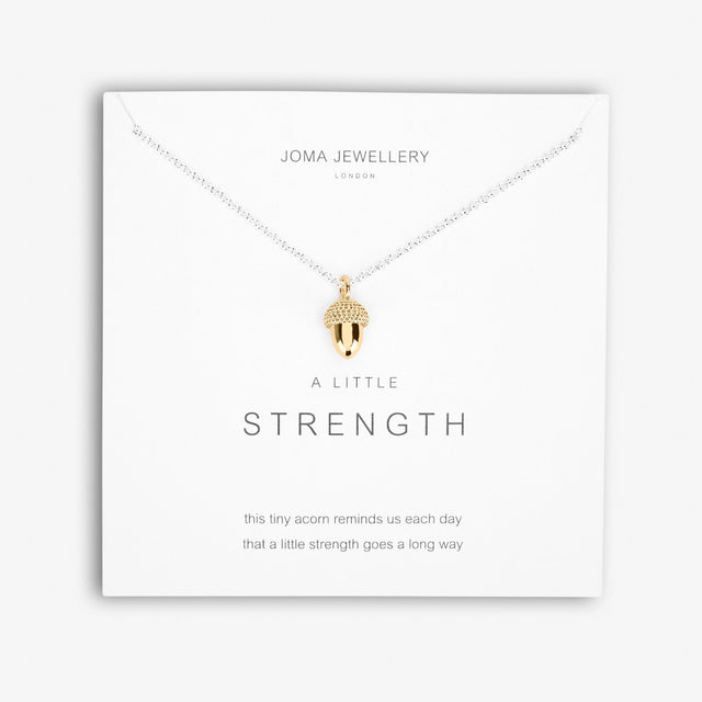 A Little Strength Gold Acorn Pendant Necklace