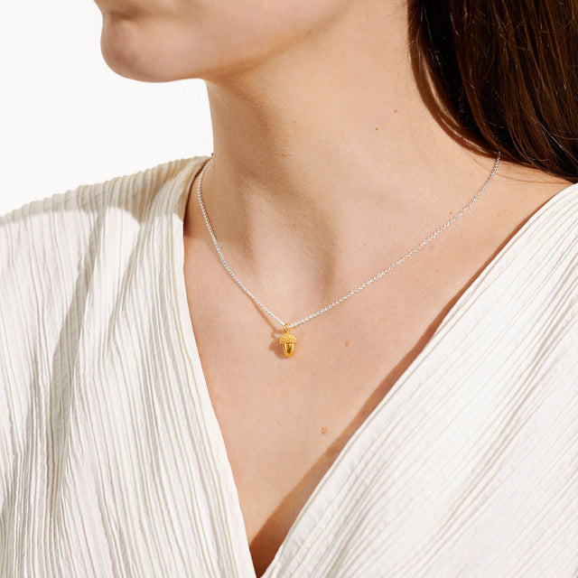 A Little Strength Gold Acorn Pendant Necklace