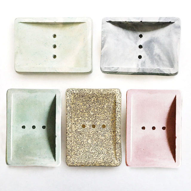 Rectangular Concrete Soap Dish - Assorted Designs