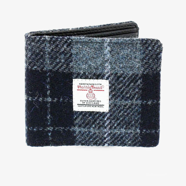 Grey and Black Tartan Harris Tweed Mull Gents Wallet