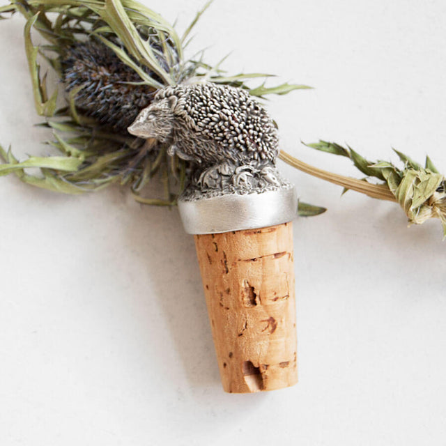 Hedgehog Pewter Bottle Stopper